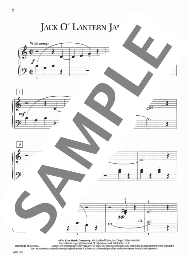 かぼちゃのおばけ Jack O' Lantern Jamboree (ジェーン・バスティン) / ピアノソロ 初〜中級 - サンプル譜面 2/4