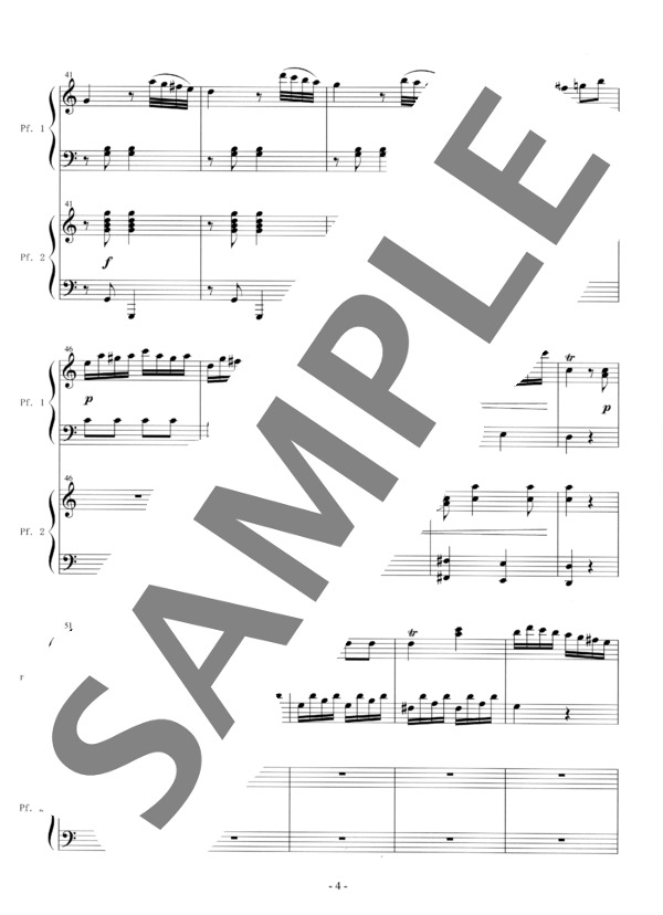 保坂千里編曲 ピアノ協奏曲ハ長調(2台ピアノ） (フランツ・ヨーゼフ・ハイドン) / ピアノ2台4手 初〜中級 - サンプル譜面 5/5