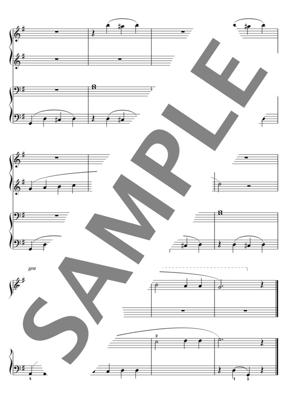 安倍美穂編曲 山のぼり(4手連弾） (バスティン) / ピアノ連弾 初〜中級 - サンプル譜面 4/4