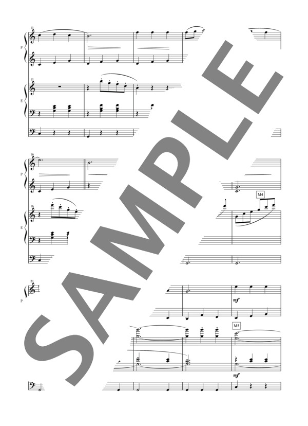 松丸弘子編曲 大好きなワルツ ~はじめて出会うコンチェルト~ (ビーデルマン) / アンサンブルピアノ＋他楽器 初〜中級 - サンプル譜面 3/5