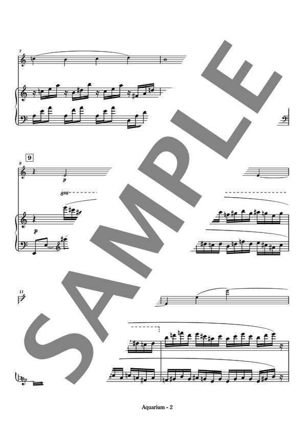 小山和彦編曲 フルートとピアノのデュオによる 水族館「動物の謝肉祭」より（スコア&パート譜） (シャルル・カミーユ・サン=サーンス) / アンサンブルピアノ＋他楽器 中〜上級 - サンプル譜面 3/5