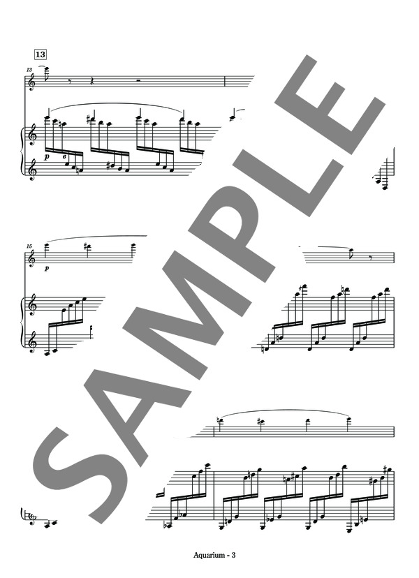 小山和彦編曲 フルートとピアノのデュオによる 水族館「動物の謝肉祭」より（スコア&パート譜） (シャルル・カミーユ・サン=サーンス) / アンサンブルピアノ＋他楽器 中〜上級 - サンプル譜面 4/5