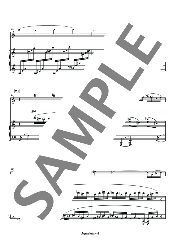 小山和彦編曲 フルートとピアノのデュオによる 水族館「動物の謝肉祭」より（スコア&パート譜） (シャルル・カミーユ・サン=サーンス) / アンサンブルピアノ＋他楽器 中〜上級 - サンプル譜面 5/5