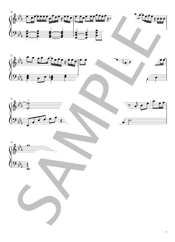 【ピアノ中級】猫 DISH /  /   full / ピアノソロ 中級 - サンプル譜面 5/5