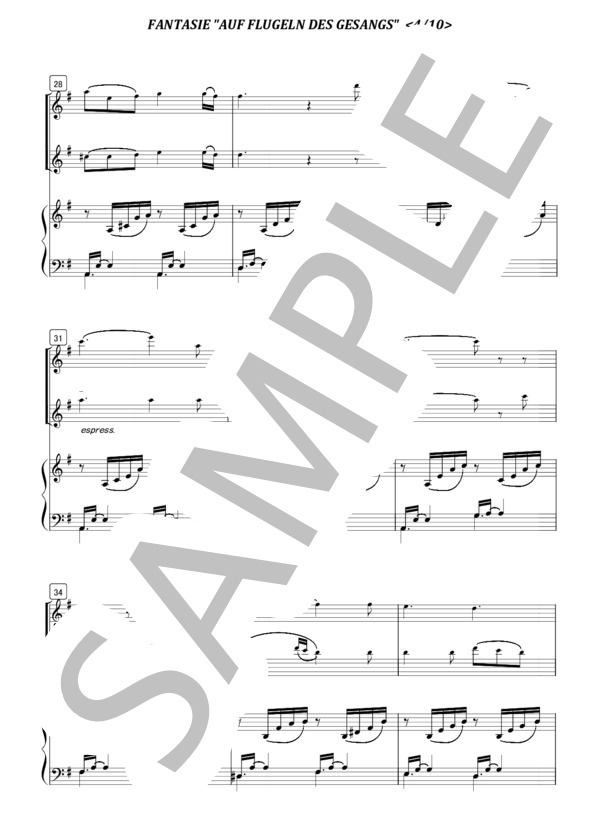 「歌の翼」によるファンタジー (シュテックメスト) / アンサンブルピアノ＋他楽器 初〜中級 - サンプル譜面 4/5