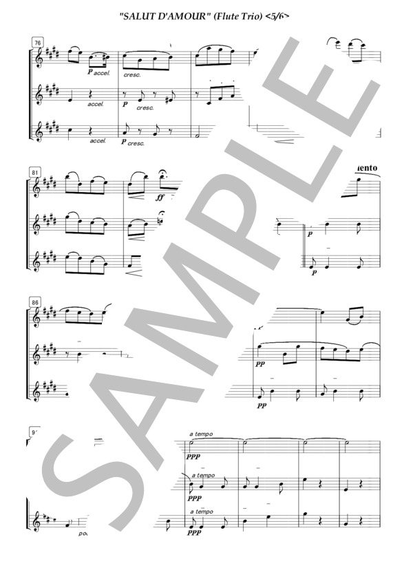 フルート三重奏 愛の挨拶 (エドワード・エルガー) / 初〜中級 - サンプル譜面 5/5