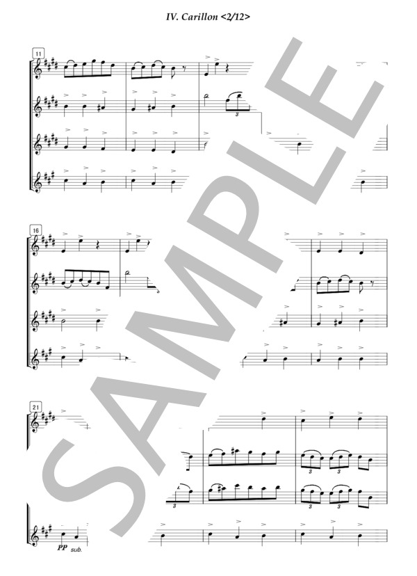 フルート4重奏 カリオン（ビゼー） (ジョルジュ・ビゼー) / 中級 - サンプル譜面 2/5