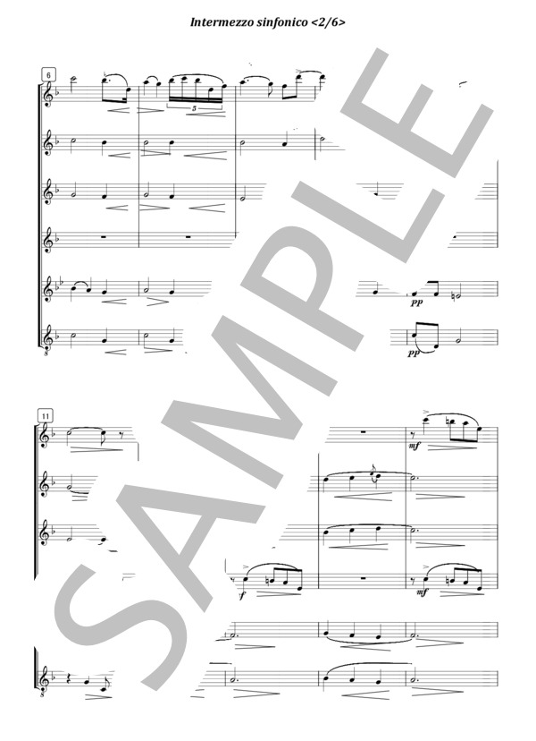 フルート6重奏 間奏曲（マスカーニ） (ピエトロ・マスカーニ) / 初〜中級 - サンプル譜面 2/5