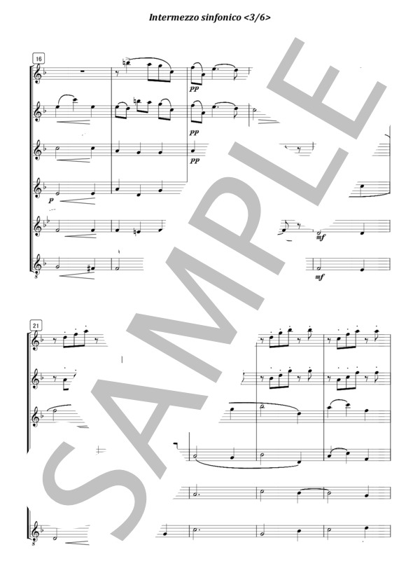 フルート6重奏 間奏曲（マスカーニ） (ピエトロ・マスカーニ) / 初〜中級 - サンプル譜面 3/5
