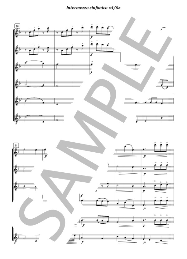 フルート6重奏 間奏曲（マスカーニ） (ピエトロ・マスカーニ) / 初〜中級 - サンプル譜面 4/5