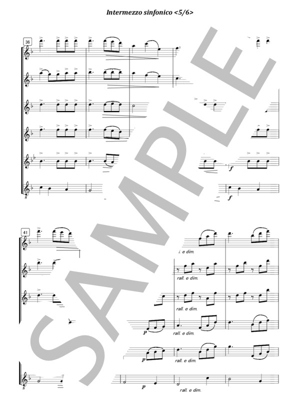 フルート6重奏 間奏曲（マスカーニ） (ピエトロ・マスカーニ) / 初〜中級 - サンプル譜面 5/5