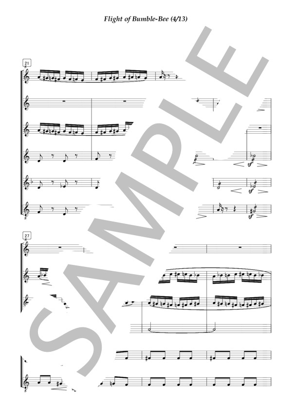 フルートアンサンブル 熊ん蜂の飛行 (ニコライ・リムスキー=コルサコフ) / 中級 - サンプル譜面 4/5