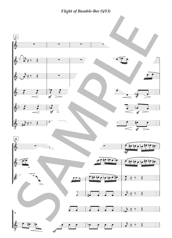 フルートアンサンブル 熊ん蜂の飛行 (ニコライ・リムスキー=コルサコフ) / 中級 - サンプル譜面 5/5
