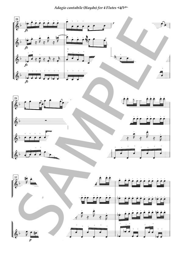 フルート4重奏 交響曲92番より（ハイドン） (フランツ・ヨーゼフ・ハイドン) / 初〜中級 - サンプル譜面 4/5
