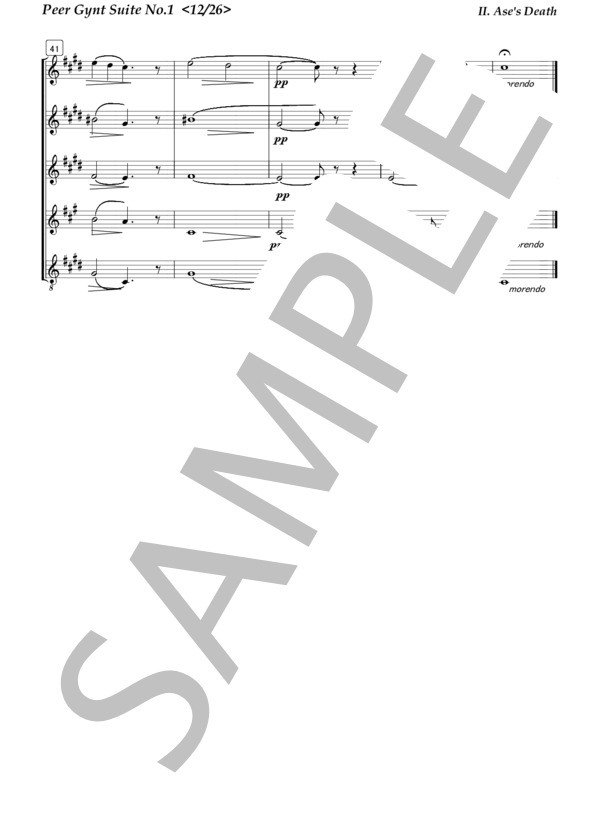フルートアンサンブル オーゼの死～ペールギュント (エドヴァルド・ハーゲルップ・グリーグ) / 初〜中級 - サンプル譜面 4/5