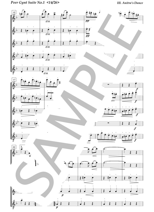 フルートアンサンブル アニトラの踊り～ペールギュント (エドヴァルド・ハーゲルップ・グリーグ) / 初〜中級 - サンプル譜面 2/5