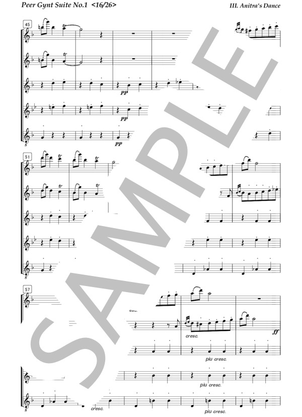 フルートアンサンブル アニトラの踊り～ペールギュント (エドヴァルド・ハーゲルップ・グリーグ) / 初〜中級 - サンプル譜面 4/5
