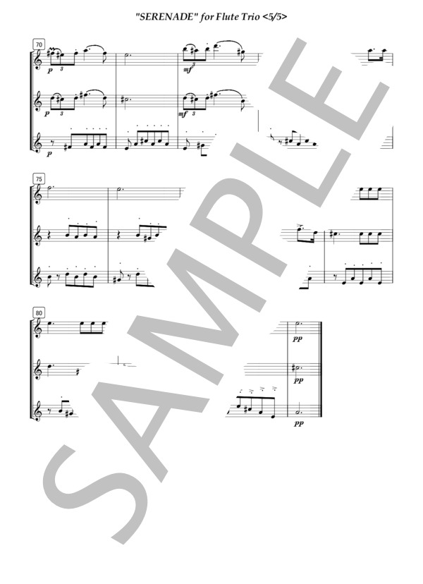 フルート三重奏 セレナーデ（シューベルト） (フランツ・シューベルト) / 初級 - サンプル譜面 5/5