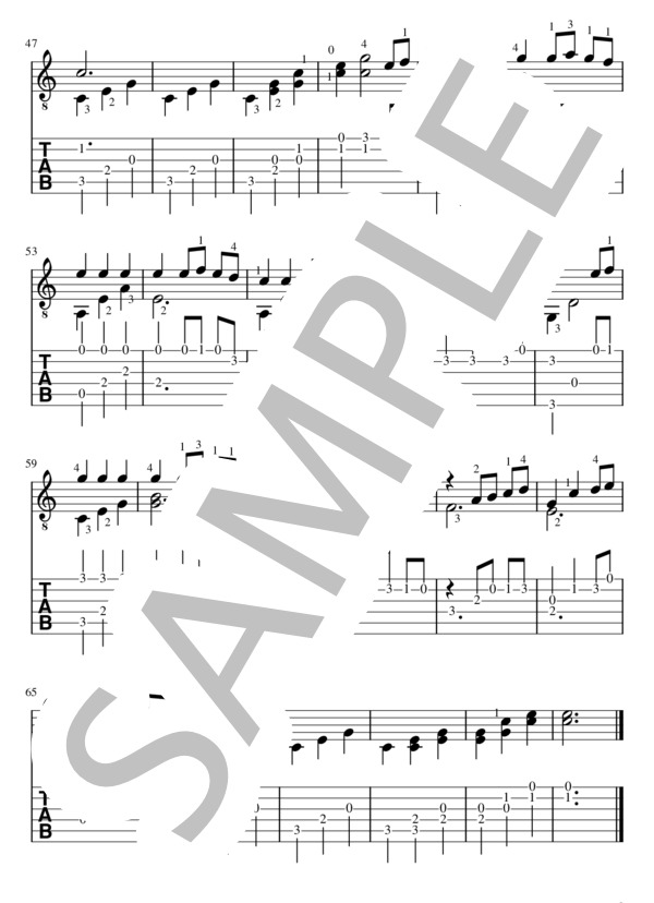 いつも何度でも (木村 弓) / ギターソロ 初〜中級 - サンプル譜面 3/5