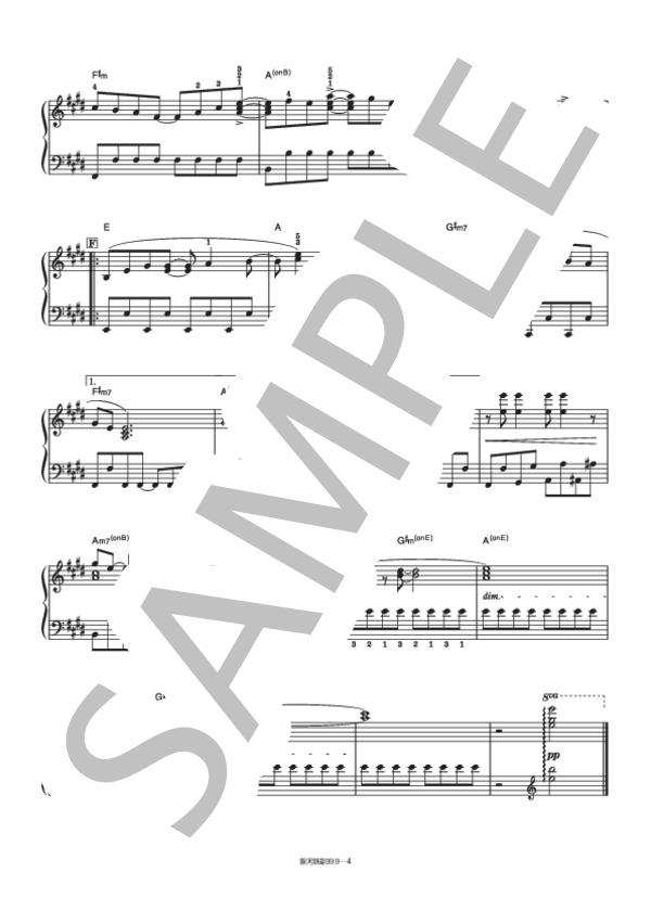 銀河鉄道999 (ゴダイゴ) / ピアノソロ 初〜中級 - サンプル譜面 4/4