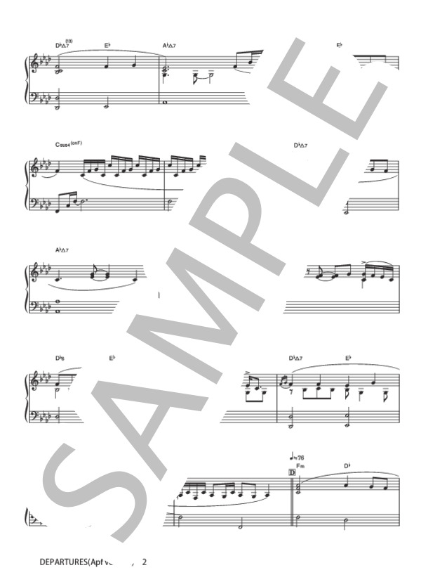 DEPARTURES (Apf version) (小室 哲哉) / ピアノソロ 初〜中級 - サンプル譜面 2/5