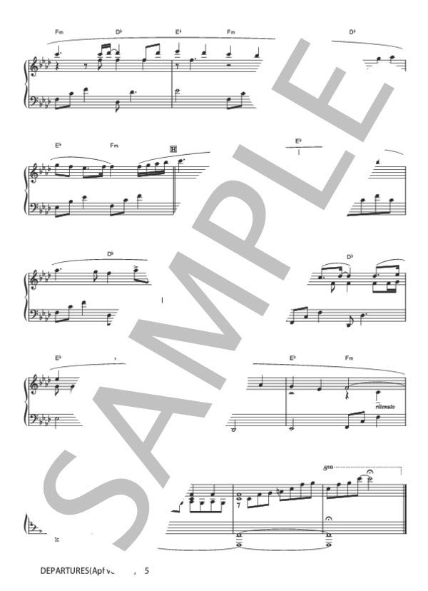 DEPARTURES (Apf version) (小室 哲哉) / ピアノソロ 初〜中級 - サンプル譜面 5/5
