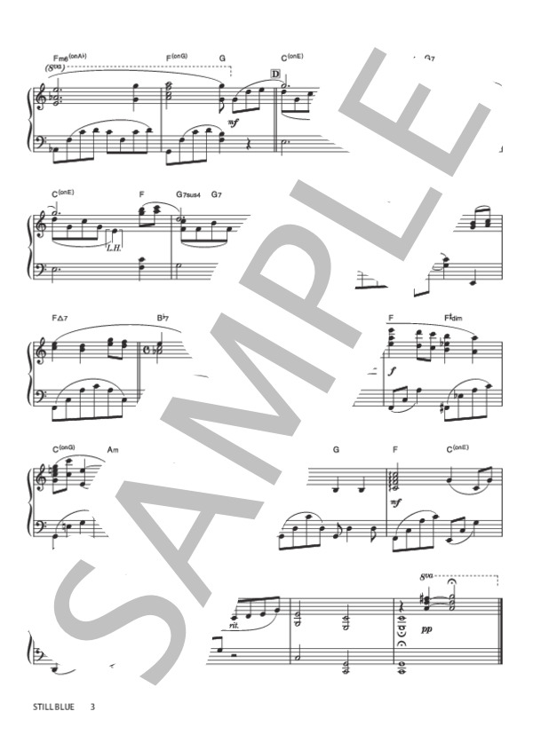 STILL BLUE (千住 明) / ピアノソロ 中級 - サンプル譜面 3/3