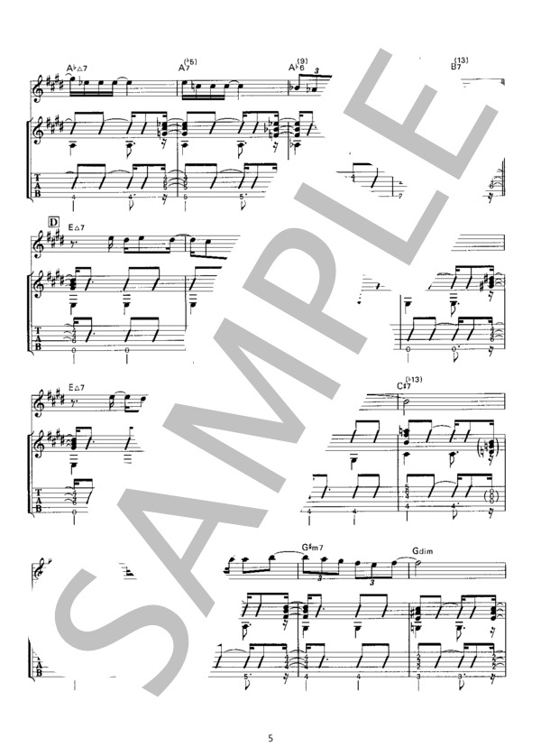 トリスチ / ギター・ソロ ジョアン・ジルベルト 〜ボサ・ノヴァ・ギター完全コピー / ギターソロ その他 - サンプル譜面 5/5