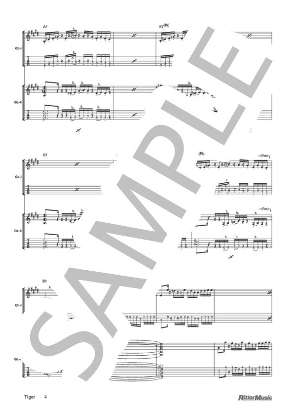 Tiger (DEPAPEPE) / ギター重奏 その他 - サンプル譜面 4/5