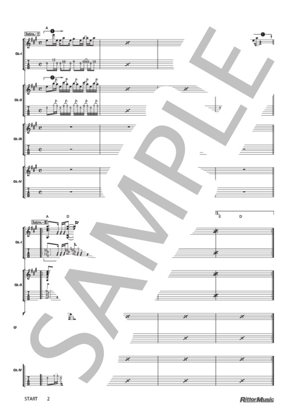 START (DEPAPEPE) / ギター重奏 その他 - サンプル譜面 2/5