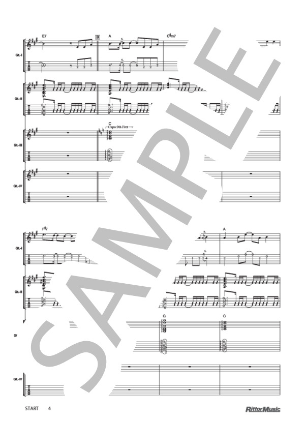 START (DEPAPEPE) / ギター重奏 その他 - サンプル譜面 4/5