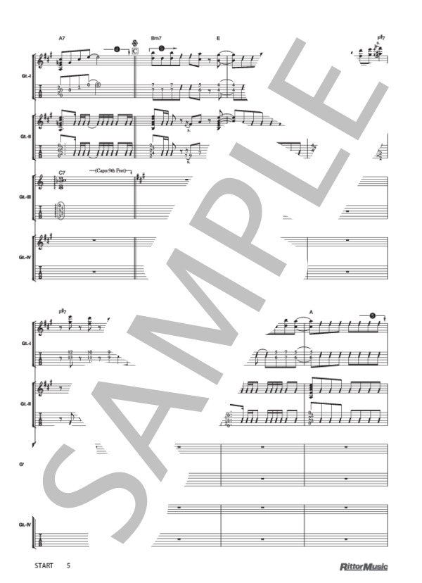 START (DEPAPEPE) / ギター重奏 その他 - サンプル譜面 5/5