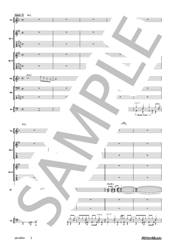 paradox (FACT) / バンドスコア その他 - サンプル譜面 2/5