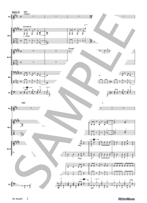 los angeles (FACT) / バンドスコア その他 - サンプル譜面 2/5