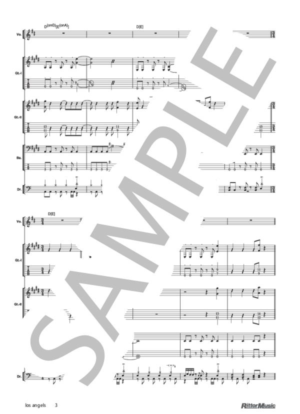 los angeles (FACT) / バンドスコア その他 - サンプル譜面 3/5