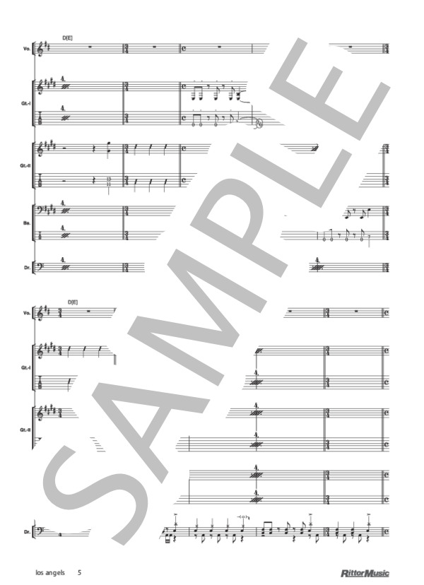 los angeles (FACT) / バンドスコア その他 - サンプル譜面 5/5