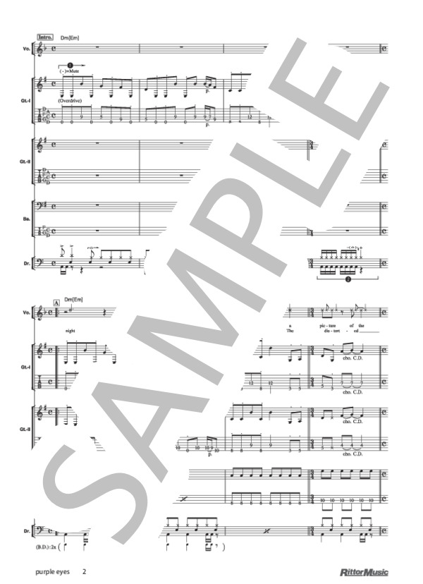 purple eyes (FACT) / バンドスコア その他 - サンプル譜面 2/5