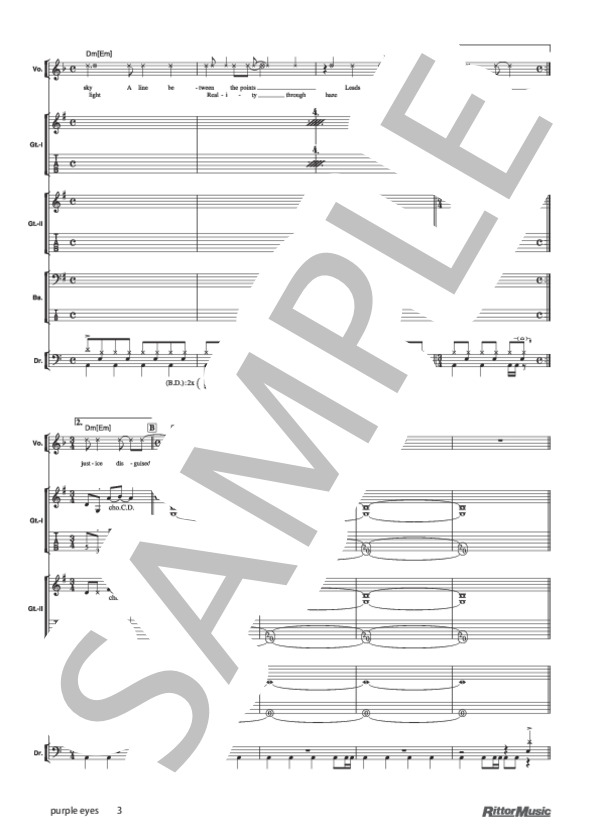 purple eyes (FACT) / バンドスコア その他 - サンプル譜面 3/5