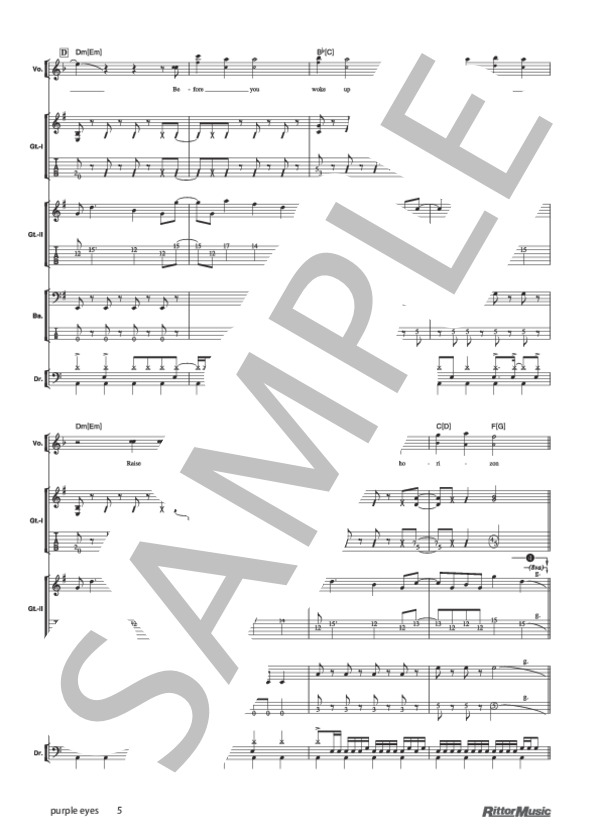 purple eyes (FACT) / バンドスコア その他 - サンプル譜面 5/5