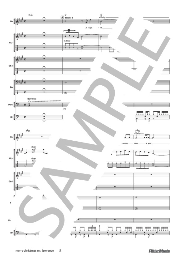 merry christmas mr.lawrence (FACT) / バンドスコア その他 - サンプル譜面 5/5