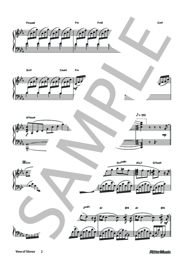 View of Silence (久石 譲) / ピアノソロ 上級 - サンプル譜面 2/5