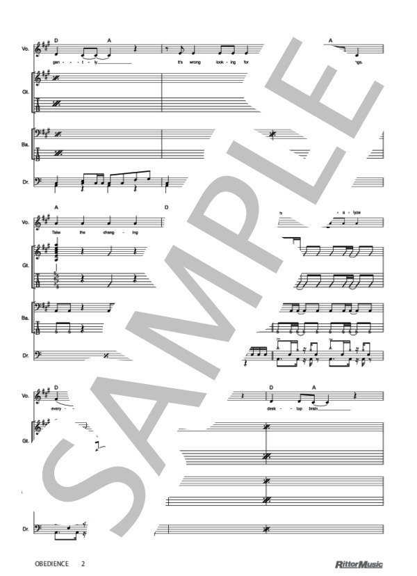 OBEDIENCE (SOFTBALL) / バンドスコア その他 - サンプル譜面 2/5