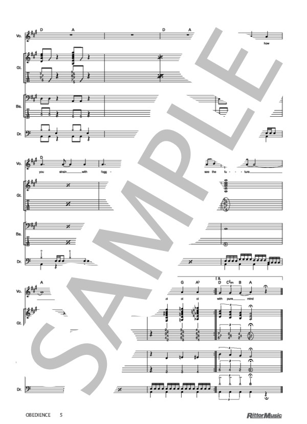 OBEDIENCE (SOFTBALL) / バンドスコア その他 - サンプル譜面 5/5