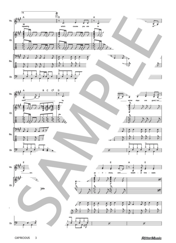 CAPRICIOUS (SOFTBALL) / バンドスコア その他 - サンプル譜面 3/5