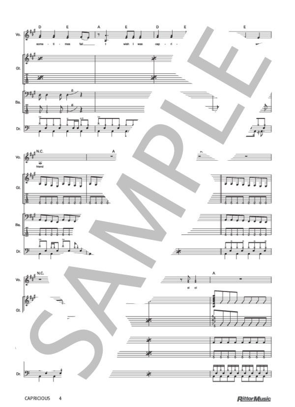 CAPRICIOUS (SOFTBALL) / バンドスコア その他 - サンプル譜面 4/5