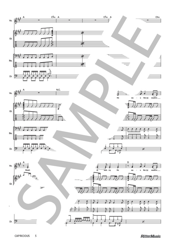 CAPRICIOUS (SOFTBALL) / バンドスコア その他 - サンプル譜面 5/5