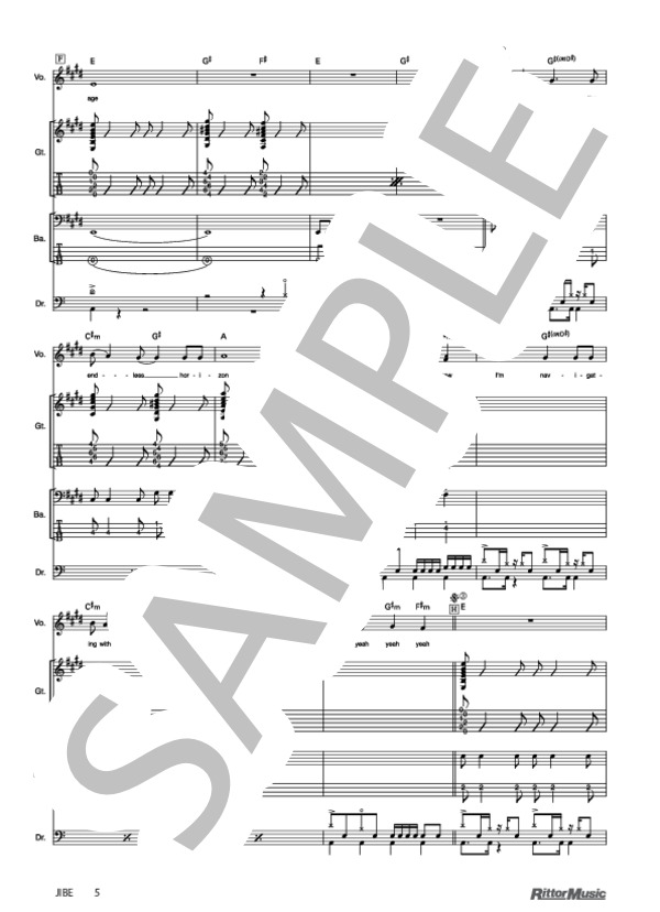 JIBE (SOFTBALL) / バンドスコア その他 - サンプル譜面 5/5