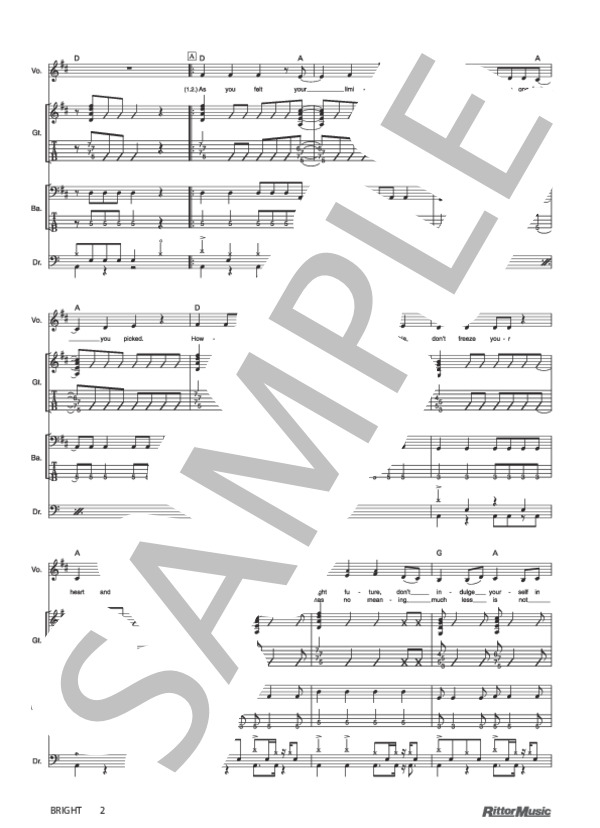 BRIGHT (SOFTBALL) / バンドスコア その他 - サンプル譜面 2/4