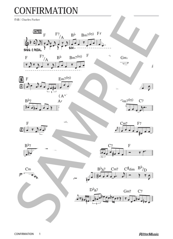 楽譜】Confirmation / ジャズ・スタンダード・バイブル / Charles