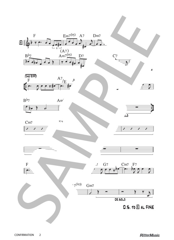 楽譜】Confirmation / ジャズ・スタンダード・バイブル / Charles
